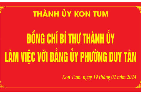 Bí thư Thành ủy Nguyễn Thanh Hà làm việc với tập thể Đảng uỷ phường Duy Tân